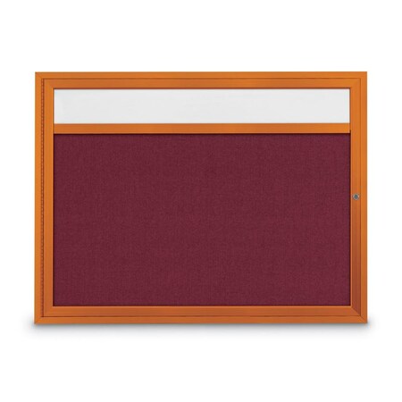United Visual Products Slim Enclosed Corkboard, 30"x36", White Alum Frame/Burgundy UVEB3036-WHITE-DBURGU